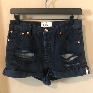 One Teaspoon Denim High Waist Shorts Size 26